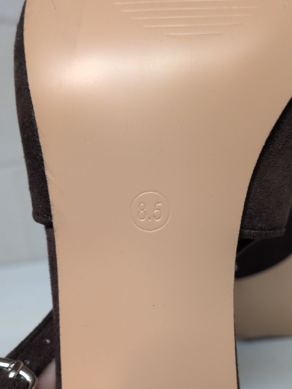 Women's Pointed Toe Slingback Faux Suede Chocolate Brown Kitten Heel Sz 8.5 NWOT - Picture 7 of 7